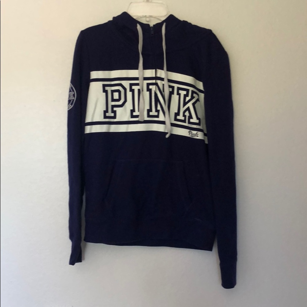 PINK VICTORIA SECRET WOMANS QUARTER ZIP HODDIE XS